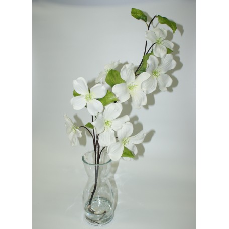 Tall Glass Vase with Orchid Stem - Colour Selection Available
